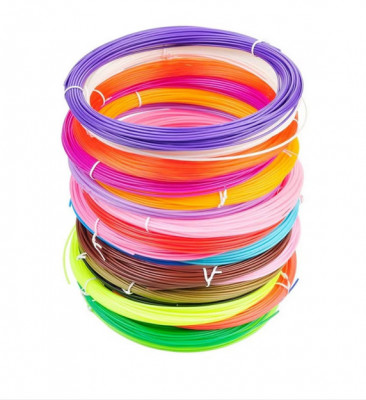 Set 10 Filamente PLA colorate pentru Creion inteligent imprimare 3D, 50 METRI,1.75mm, Multicolor foto