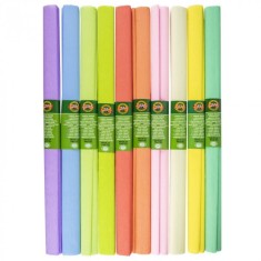 Hartie creponata,diverse culori pastelate,10 culori set, 50x200 cm
