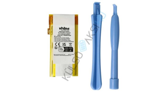 &Icirc;nlocuire baterie VHBW MP3-Player pentru Apple P11G73-01-S01, 616-0407, 616-0405 - 230 mAh 3,7 V Li-polimer