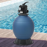 Filtru cu nisip pentru piscina supapa 6 pozitii albastru 460 mm GartenMobel Dekor