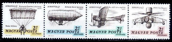 C776 - Ungaria 1967 - Aviatie 4v.neuzat,perfecta stare