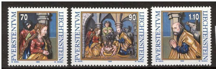 Liechtenstein, Craciun, pictura, 1998, MNH