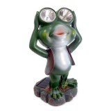 Cumpara ieftin Decoratiune Gradina Broasca cu Lampa Solara Strend Pro, Polirasina, 14x12x25 cm, Rezistenta la Intemperii, Lumina Automata de Noapte