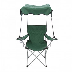 Scaun pliabil pentru camping, 84 x 52 x 85 cm, protectie solara, structura metalica foto