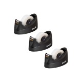 Dispensator de bandă adezivă mini pentru birou (nucleu de 25 mm) cu bază autoadezivă, dispensator de bandă adezivă pentru birou, pentru casă, pentru