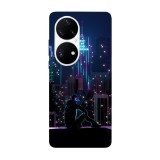 Husa compatibila cu Huawei Nova Y70 model Neon City, Silicon, TPU, Viceversa, Transparent, Carcasa