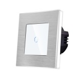 Cumpara ieftin Intrerupator Simplu cu Touch din Sticla si Rama de Aluminiu LUXION, 500W SmartElectro IntelligentHouse