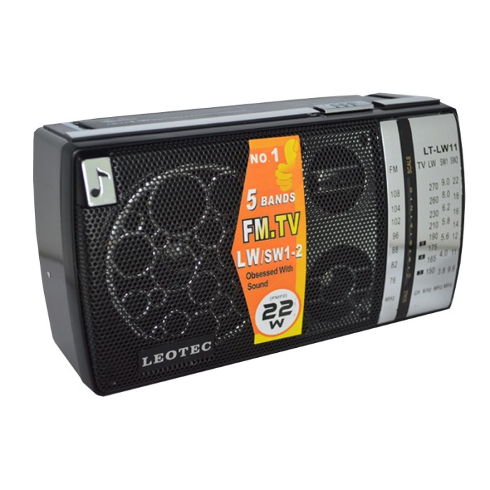 Radio portabil Leotec LT-LW11, 5 benzi, control bass Radio portabil Leotec LT-LW11, 5 benzi, control bass