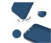 Husa din silicon compatibila cu iPhone 14 Pro, silk touch, interior din catifea, Deep Blue, Oem