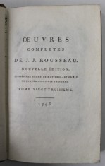 OEUVRES COMPLETES DE J.J. ROUSSEAU , TOME VINGT - TROISIEME : LES CONFESSIONS , TOME PREMIER , 1793