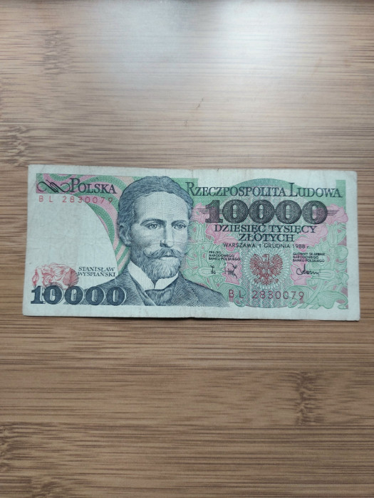 Bancnota Polonia 10000 Zloti anul 1988
