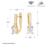 Cumpara ieftin Cercei Tortita Royal Princess Argint Sterling 925 Placat Aur Galben Zirconiu Cubic Piatra Patrata Eleganti