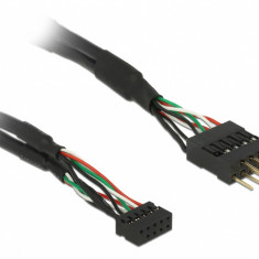 Cablu USB 2.0 pin header 2.00 mm 10 pini la USB 2.0 pin header 2.54 mm 10 pini M-T 12cm, Delock 41977