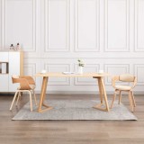 Cumpara ieftin Scaune de bucătărie, 2 buc, lemn curbat &amp; piele ecologică