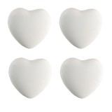 Cumpara ieftin Set 4 butoni mobilier ceramica alba Inimioare 4x3/6 cm