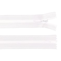 Fermoar ascuns nedetasabil, lungime 35 cm Alb
