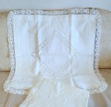 Set 2 Fete de perna, Vintage din bumbac cu bordura si insertii de dantela croset