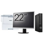Pachet Calculator Second Hand DELL OptiPlex 3080 MiniPC, Intel Core i5-10500 3.10 - 4.50GHz, 16GB DDR4, 256GB SSD + Monitor 22 Inch + Imprimanta Broth