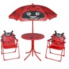 Gossi set bistro pentru copii de gradina, cu umbrela, 3 piese, rosu
