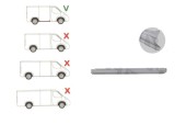 Prag MERCEDES SPRINTER, 07.2006-2018, VW CRAFTER (2E), 12.2005-04.2017, partea dreapta, metal galvanizat; sub usa culisanta; lungime 1286 mm; spatiu