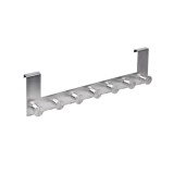 Cuier metalic, prindere pe usa, cu 7 agatatori, 40 cm, Oem