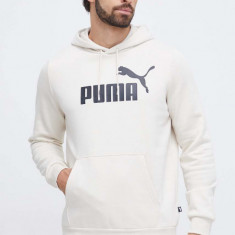 Puma bluză bărbați, culoarea alb, cu glugă, imprimeu 586687