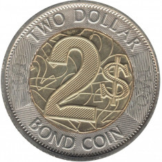 Zimbabwe 2 Dollars 2018 - (Bond Coin) Bimetalic, B11, 28 mm KM-22 UNC !!!