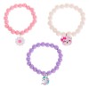 Brățări Elastice Copii, Set 3 Buc, Multicolor, Mărgele Mici Mate, Unicorn și Ursuleț, Oem