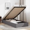 Cadru de pat otoman fără saltea gri 90x190 cm piele artificială