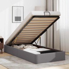 vidaXL Cadru pat otoman fără saltea gri 100x200 cm piele artificială foto