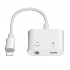 Cablu adaptor smartphone iPhone lightning - AUX Jack 3.5 mm + lightning pentru incarcare PMMA9826 PLATINET