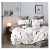 Lenjerie pat dublu,bumbac finet,6 piese,cearceaf normal 220x240cm, cearceaf pilota 200x220cm, 2 fete de perna 50x70, 2 fete de perna 70x70-A1103