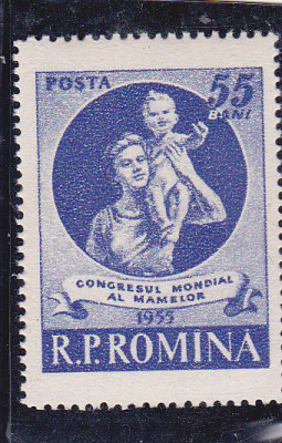 Romania 1955 Lp 389 Congresul Mondial al Mamelor Laussanne,MNH. foto