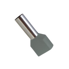 Pini terminali dubli 100 Buc 2x2.5mm gri Adeleq 01-440 2