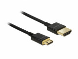 Cablu HDMI la mini HDMI-C T-T 3D 4K 1m Slim Premium, Delock 84776