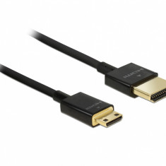 Cablu HDMI la mini HDMI-C T-T 3D 4K 1m Slim Premium, Delock 84776