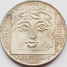 578 Cehoslovacia 25 Korun 1970 Slovak National Theater km 68 argint