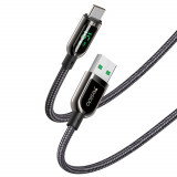 Cumpara ieftin Cablu de Date USB la Type-C, 66W, 5A, Display Digital, 1.2m Yesido (CA85) Negru