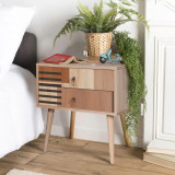 Noptiera City Two Nightstand cu 2 Sertare, Multicolor, 60 x 61 x 40 cm