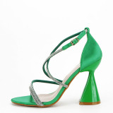 Sandale verzi elegante cu toc conic BD116 130, 36 - 41, Verde