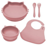 Set pentru diversificare din silicon Kitty, Old Rose, Appekids