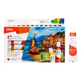 Tempera gouache 12 culori 12ml Deli