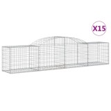 Cumpara ieftin Cosuri gabion arcuite 15 buc, 300x50x60/80 cm, fier galvanizat