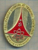 Y 839 INSIGNA -REALIZARILE STIINTEI SI TEHNICII SOVIETICE - BUCURESTI 1980