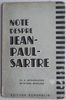 Note despre Jean Paul Sartre foto