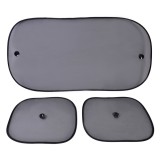 Parasolar auto pentru geamuri, Set 3 buc, Negru, Plasă, CMCLASS