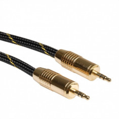 Cablu audio Jack stereo 3.5mm T-T GOLD ecranat 2.5m, Roline 11.09.4283