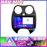 Navigatie Nissan Micra 2010 2014 EDOTEC-LITE Android Ecran 720P Octa Core 4 64 Carplay CarStore Technology