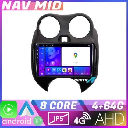 Navigatie Nissan Micra 2010 2014 EDOTEC-LITE Android Ecran 720P Octa Core 4 64 Carplay CarStore Technology