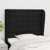 Gossi tablie de pat cu aripioare, negru, 93x23x118/128 cm, textil